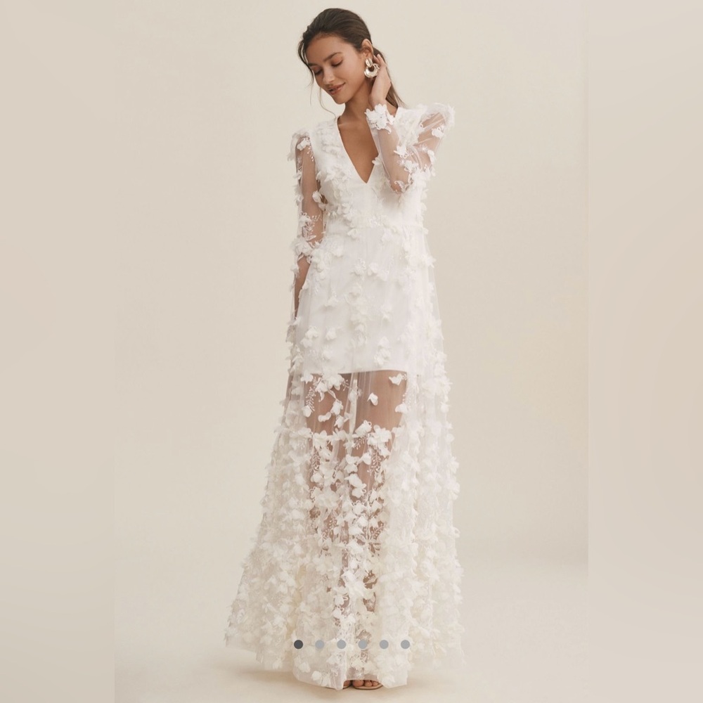 Anthropologie (HELSI) Blair long sleeve V neck maxi dress